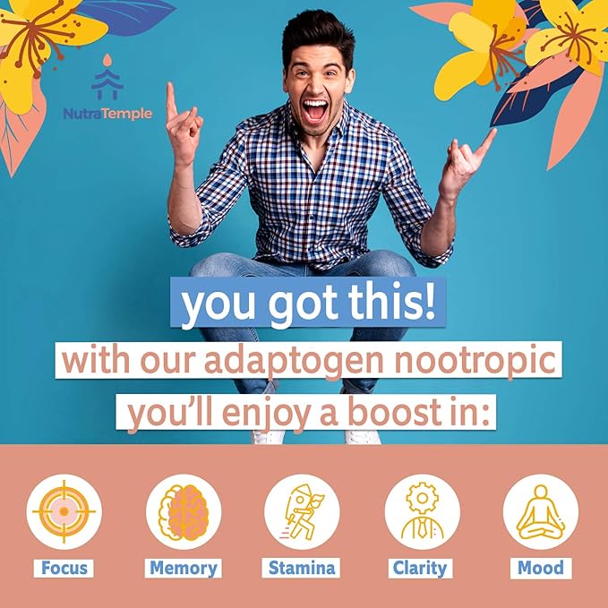 Brain Booster Gingko Biloba Supplement - Nootropics for Mind, Focus, Memory, Clarity with Bacopa Monnieri, St. Johns Wort - 30 Brain Food Capsules