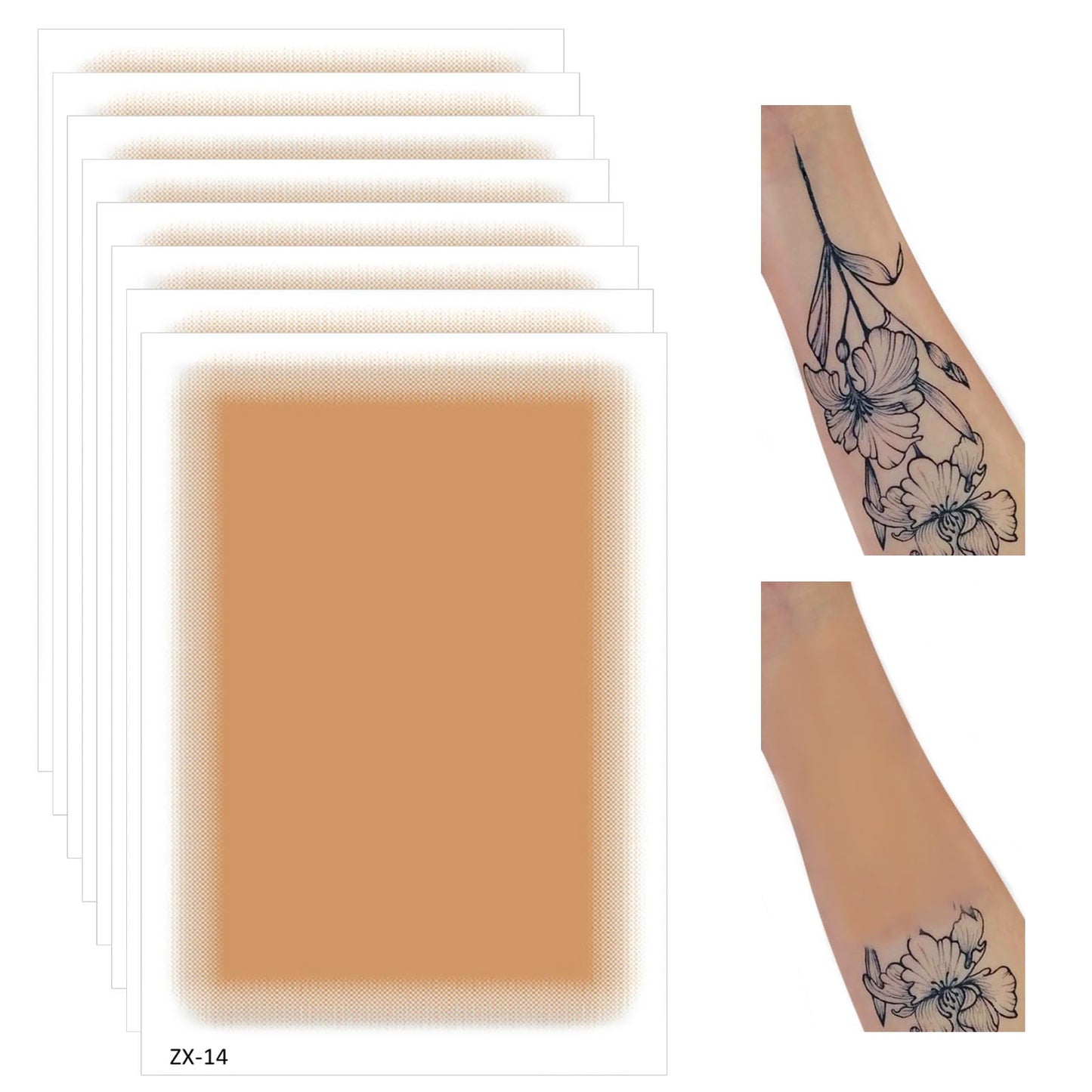 DAGEDA 8Pcs Tattoo Cover Up Patch,Natural Looking Cover up Tattoos and Scar,Tattoo Cover Up Tape, Invisible Waterproof Body Concealer Makeup Sticker-Dark