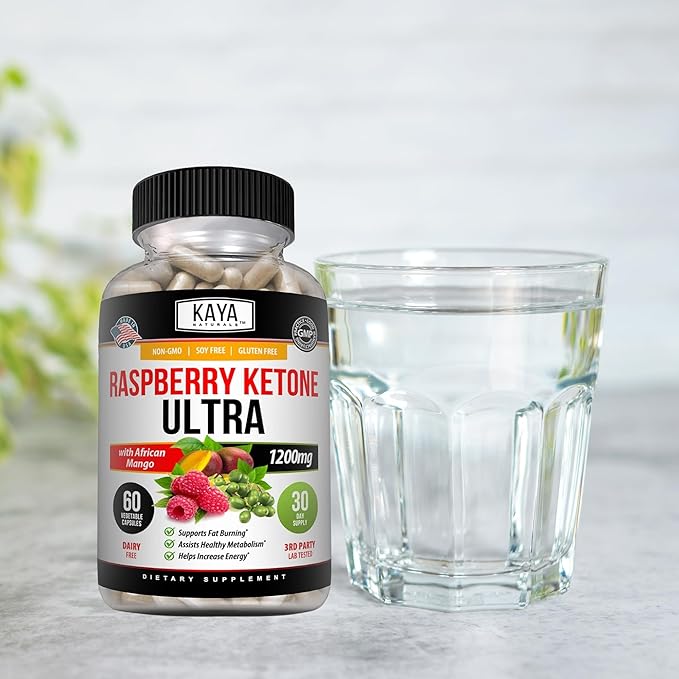 Kaya Naturals Keto Diet Raspberry Ketone - Weight Loss Supplement, Appetite Control, Boost Metabolism - 60 Count