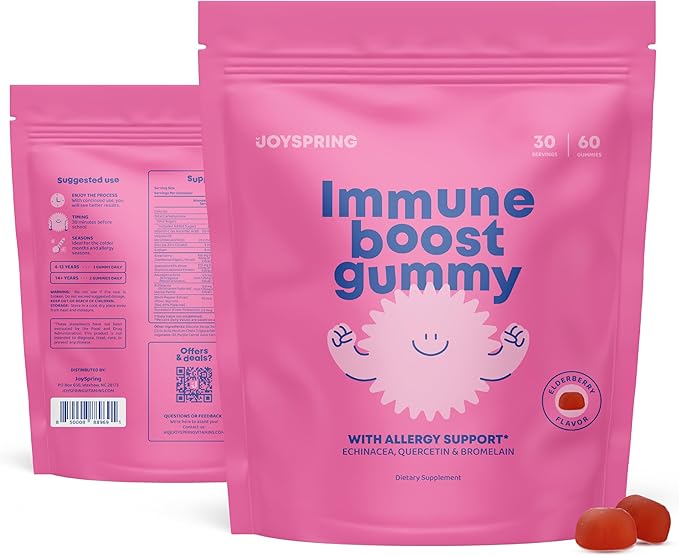 JoySpring Immune Drops & Gummies Bundle | Kids Vitamins Naturally Sourced, Non-GMO, Non-Alcoholic Liquid Formula, Immunity Health Support | Vegan & Vegetarian Supplements