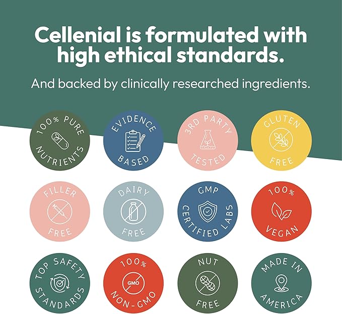 Cellenial - Patented NAD+ Supplement. Next Generation NAD+ Boosting Supplement. Better Than NMN for DNA Repair, Cellular Energy, Healthy Aging, Energy Production, and Brain Function