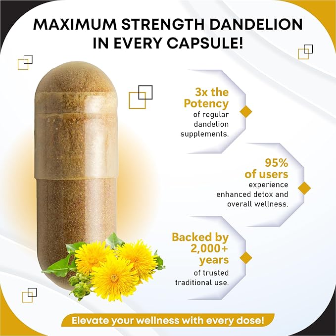 Dandelion with Milk Thistle, Artichoke, Vitamin C & Black Pepper – Supports Liver Health & Digestive Aid -150 Capsules- Made in The USA