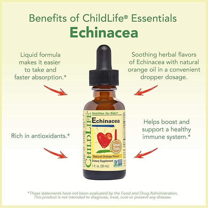 CHILDLIFE ESSENTIALS Immune Support 3-Pack - Liquid Vitamin C, First Defense, and Echinacea - Immune Boosting Supplements for Infants, Toddlers, and Kids