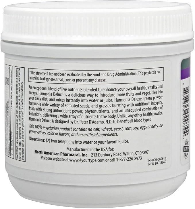 D'Adamo Personalized Nutrition Harmonia Deluxe, 7 Ounce