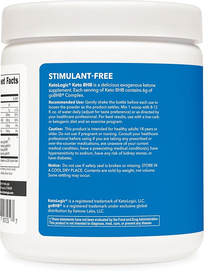 Ketologic Keto BHB (Patriot Pop Flavor) 30 Servings - Exogenous Ketone Supplement with goBHB, Beta-Hydroxybutyrate Salts