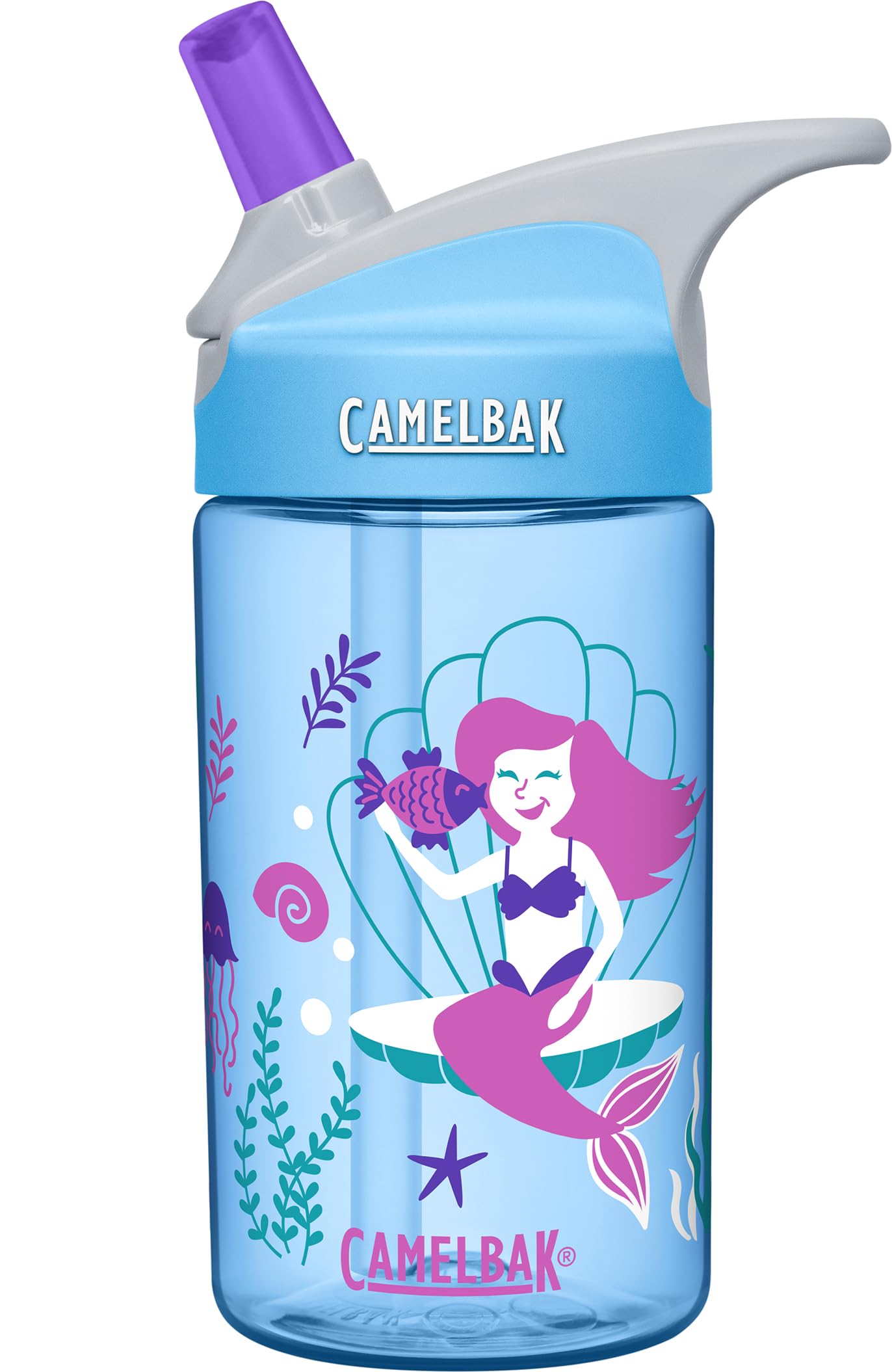 CamelBak eddy Kids Water Bottle - CamelBak Kids Big Bite Valve - Spill Proof - Water Bottle For Kids - BPA-Free Water Bottle - 12oz, Magical Mermaids