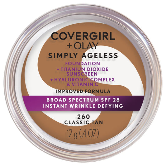 COVERGIRL & Olay Simply Ageless Instant Wrinkle-Defying Foundation, 260 Classic Tan