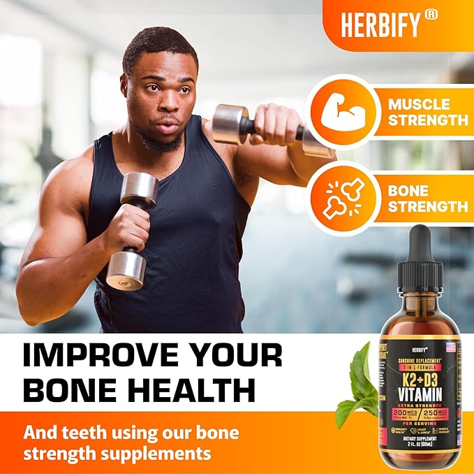 HERBIFY Bundle - K2 and D3 Drops & Lemon Balm Tincture - Bone Strength & Mood Boost
