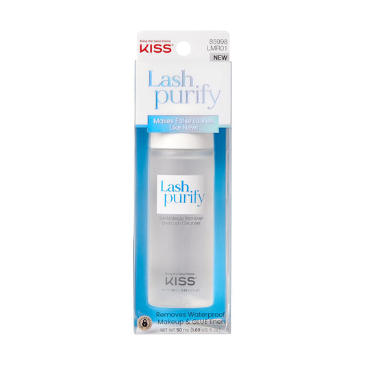 KISS Lash Purify Eye Makeup Remover and Lash Cleanser, 3-in-1 Formula False Eyelash Remover, Suitable for Sensitive Skin, Net Wt. 50 ml (1.69 US fl. oz.)