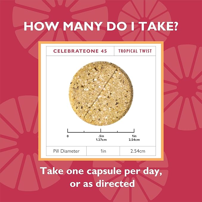 Celebrate Vitamins CelebrateONE 45 Chewables, 45mg Iron - One A Day Bariatric Multivitamin, Essential Vitamins & Minerals - Gastric Bypass & Sleeve Gastrectomy Supplement - Tropical (90 Tablets)