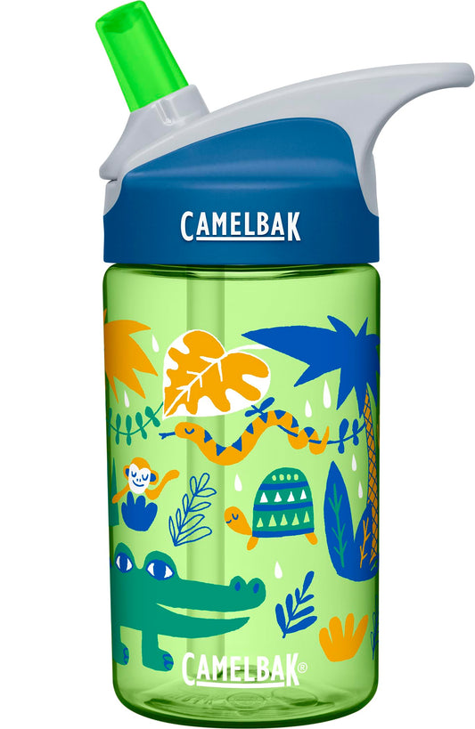 CamelBak eddy Kids Water Bottle - CamelBak Kids Big Bite Valve - Spill Proof - Water Bottle For Kids - BPA-Free Water Bottle - 12oz, Jungle Animals