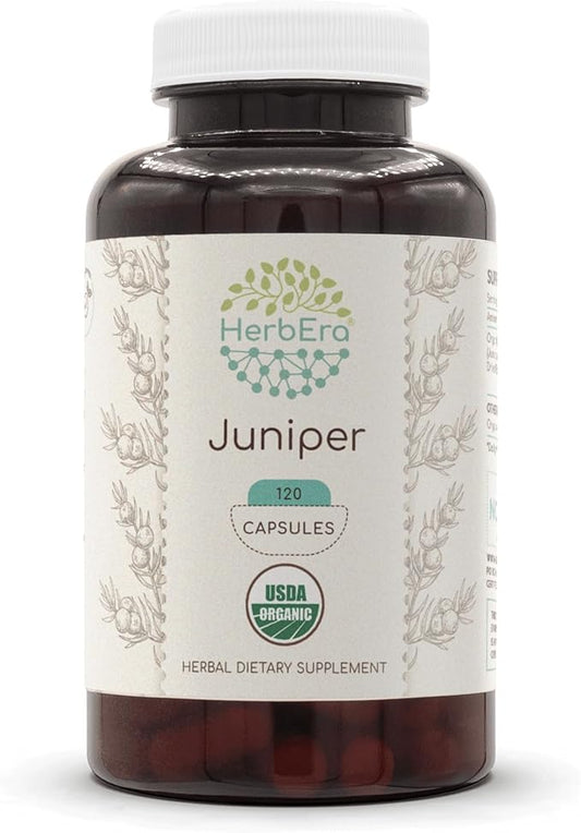 Juniper USDA Organic 120 Capsules | Natural Herbal Supplement | Certified Organic Vegetarian Capsules and Organic Juniper (Juniperus communis) Dried Berry (120 Capsules)