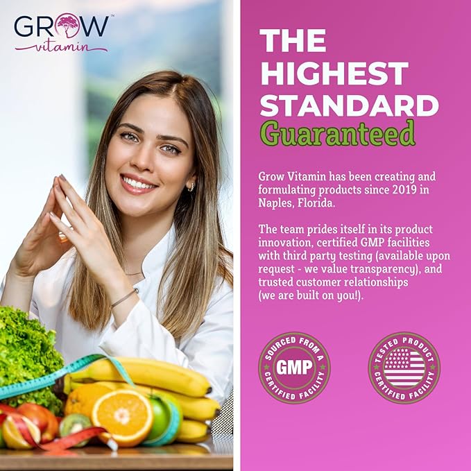 grow vitamin One Daily Multivitamin for Women - Energy Support - Whole Food Supplement to Nourish Hair, Skin, Nails - Non-GMO - No Soy - Gluten Free - 60 Capsules - 2 Month Supply