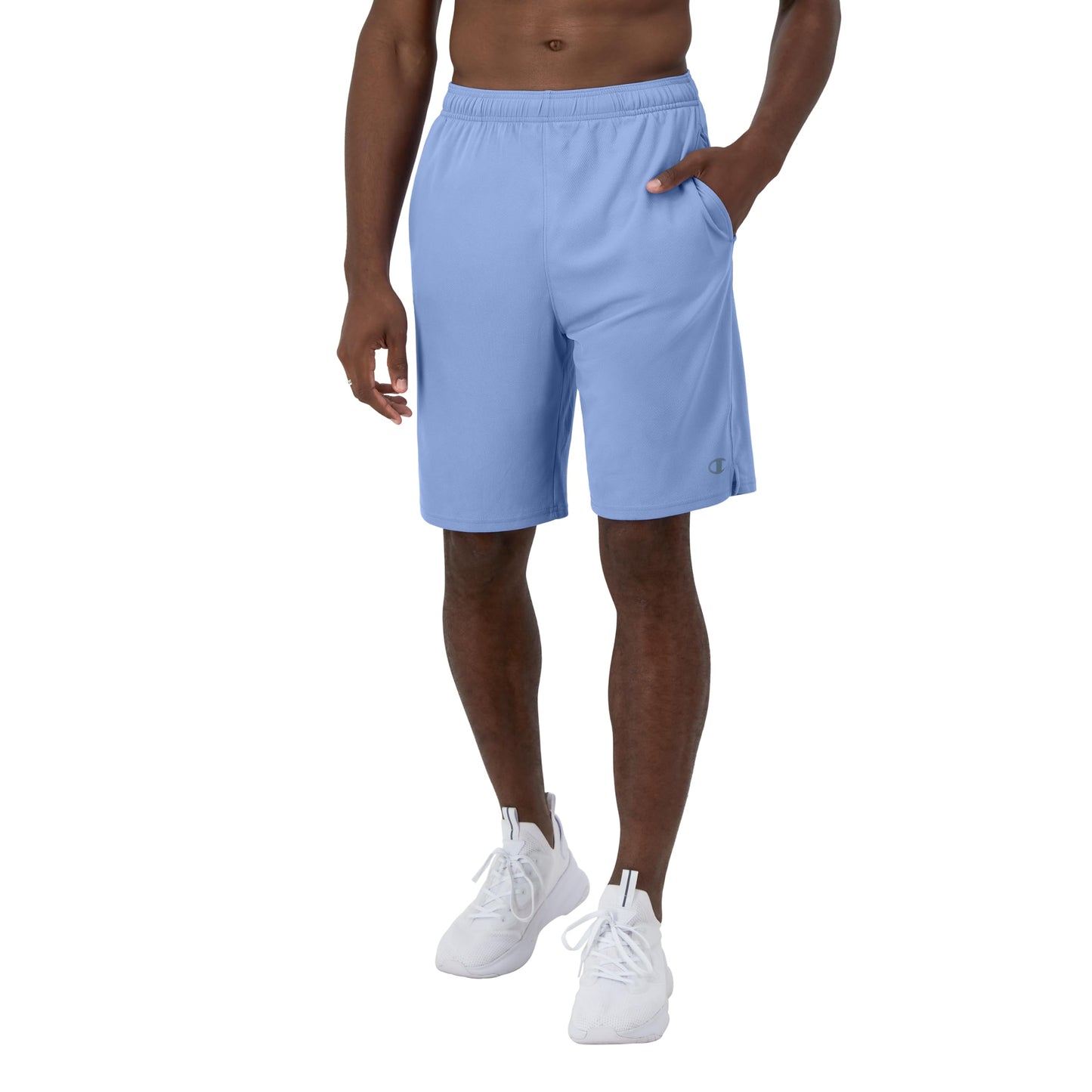 Champion Sport, Moisture Wicking, Athletic Men, Gym Shorts (Reg. or Big & Tall), Plaster Blue C Logo