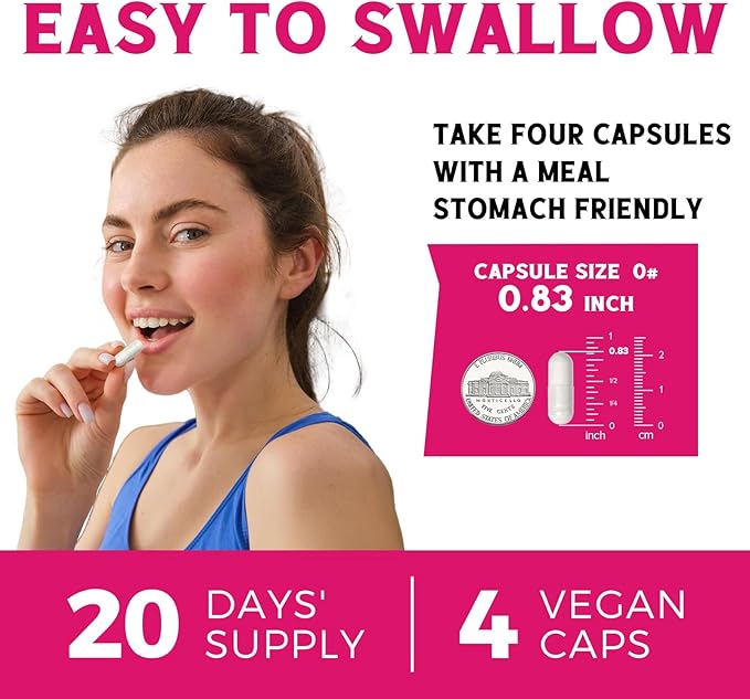 Inositol Supplement, Myo-Inositol & D-Chiro Inositol Fertility Supplements for Women, 40:1 Ideal Ratio, Hormone Balance and Ovarian Support, 80 Vegan Capsules