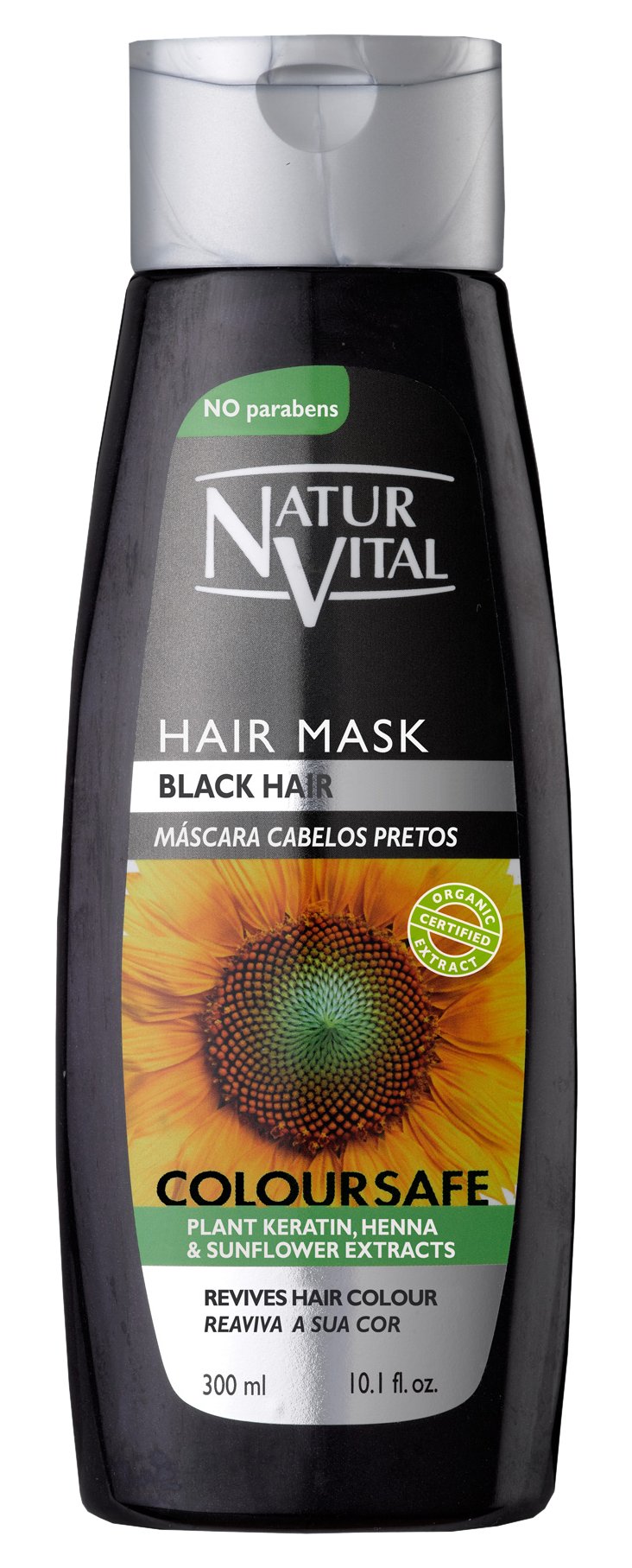 Colouring Hair Mask - Repairs and Colours - 300 Ml / Natural & Organic. (Black Hair)