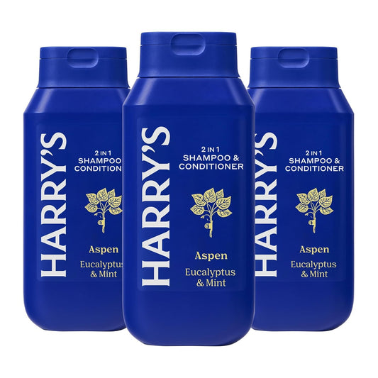 Harry's Men's 2 in 1 Shampoo and Conditioner for All Hair Types - Aspen - (3 Pack) 14 fl oz - No Parabens or Sulfates