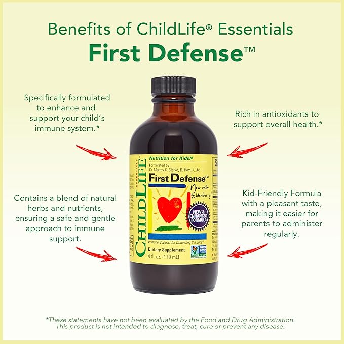CHILDLIFE ESSENTIALS Immune Support 3-Pack - Liquid Vitamin C, First Defense, and Echinacea - Immune Boosting Supplements for Infants, Toddlers, and Kids