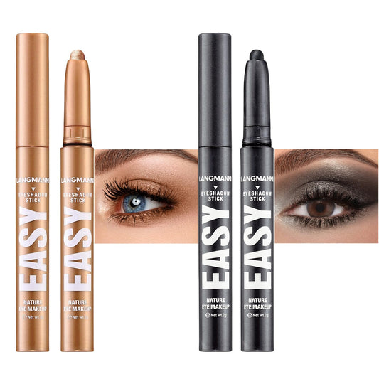 Jolilab Eyeshadow Stick Set, 2 Colors Matte Professional Bright-Colored Contouring and Highlight Eyeshadow Stick, Cream Waterproof Long Lasting High Pigmented Eye Shadow. (2, 10+23 2pcs)