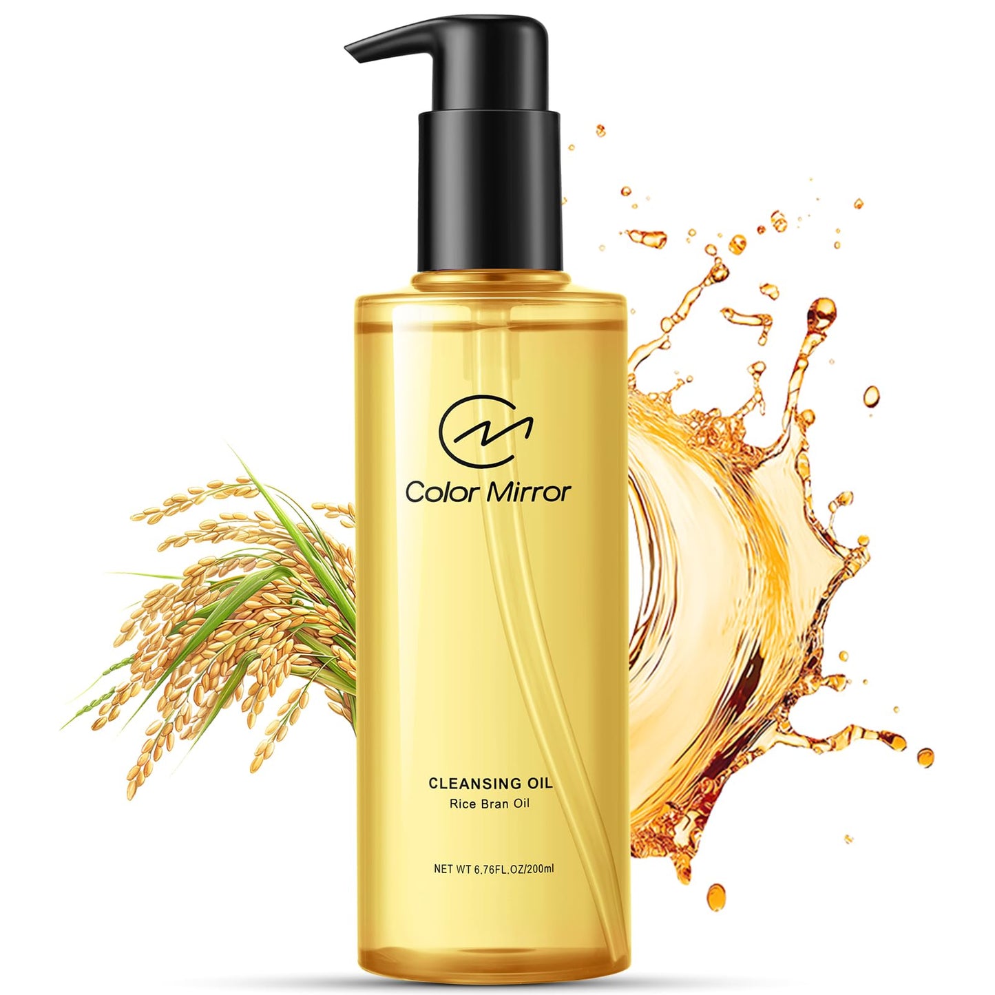 Color Mirror Rice Bran Deep Cleansing Oil, 6.76 fl oz 200ml, Gentle Pore Control, Heavy Makeup Remover