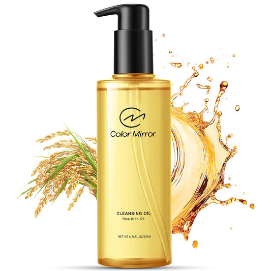 Color Mirror Rice Bran Deep Cleansing Oil, 6.76 fl oz 200ml, Gentle Pore Control, Heavy Makeup Remover
