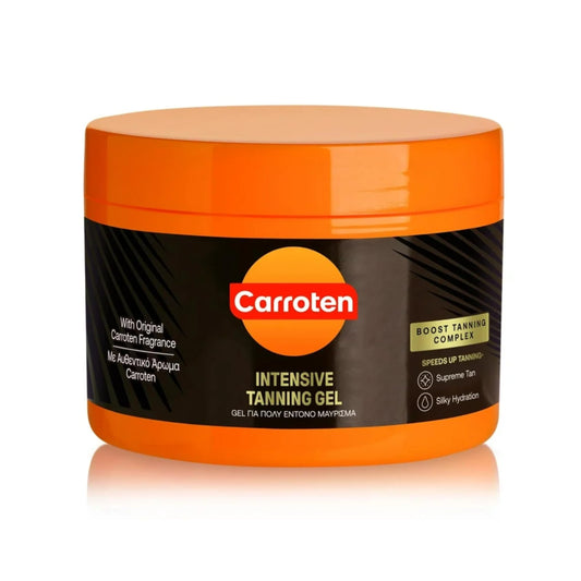 Carroten Intensive Tanning Gel - Instant Tan Enhancer - Water-Resistant with Carrot and Coconut Oil - Vitamin A & E For Moisture and Hydration - 5 Fl Oz