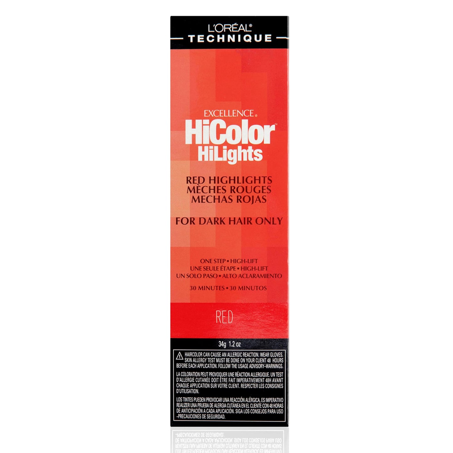 L'Oréal Technique HiColor Red HiLights Permanent Hair Color for Dark Hair | Intense Red Highlights | No Pre-Lightening Required | Rich, No-Drip Creme | Quick Processing Time | Red