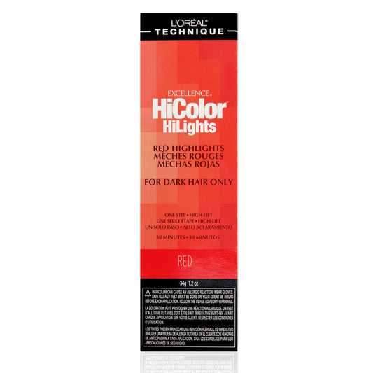 L'Oréal Technique HiColor Red HiLights Permanent Hair Color for Dark Hair | Intense Red Highlights | No Pre-Lightening Required | Rich, No-Drip Creme | Quick Processing Time | Red