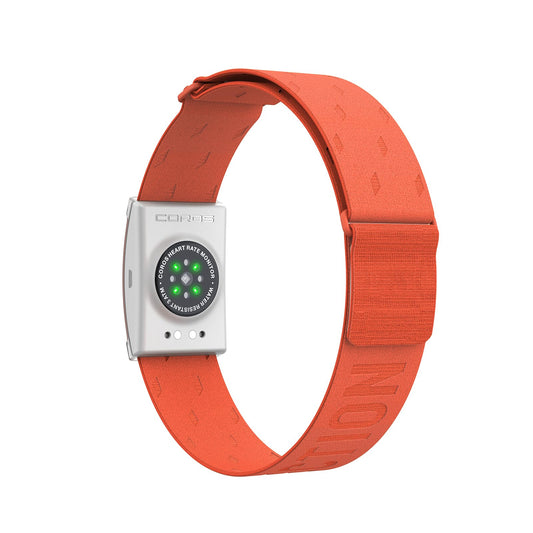 COROS Heart Rate Monitor, Comfort, Easy to wear, Auto-wear detection, Advanced Sensor, Precise data, Bluetooth, 38 Hours Battery life, Compatible with up to 3 connections, for Run and Bike-Orange Band