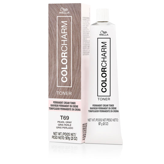 COLORCHARM Permanent Crème Toner| Free of Animal-Derivied Ingredients| Parabens Free| Gluten Free| T69 Pearl Gray| 2 Fl Oz