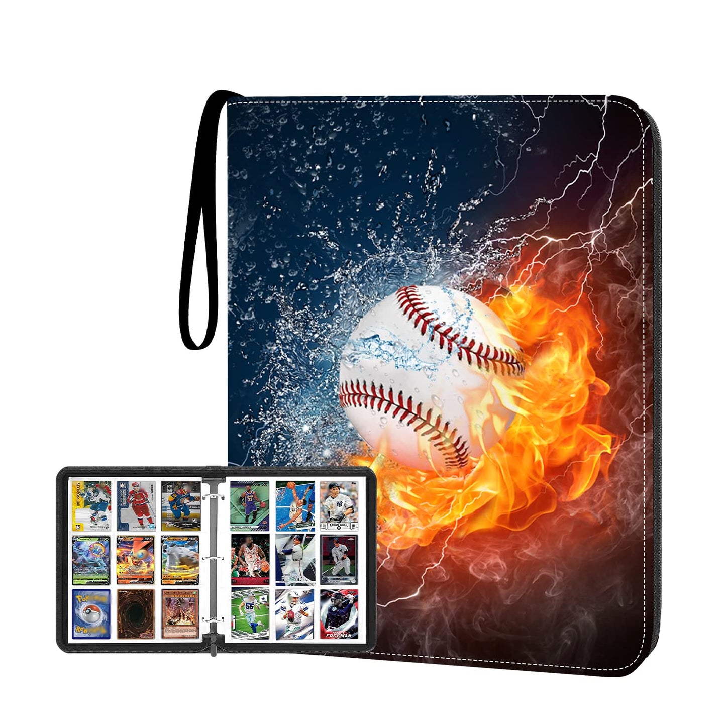 HESPLUS Card Binder 9 Pocket, Trading Card Binder with Sleeves, Baseball Card Binder, Sports Card Binder Collectible Trading Card Albums Fits 900 Cards with 50 Removable Sleeves