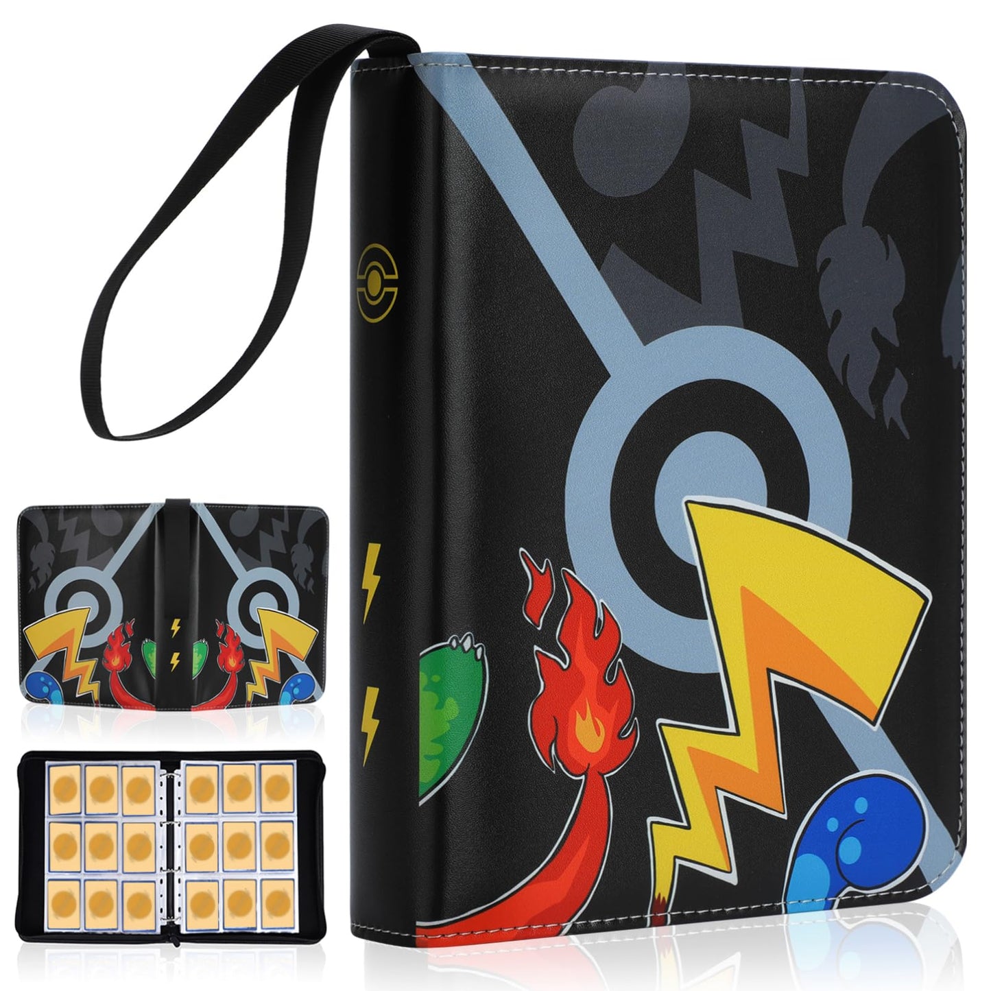 Kivxizi Card Binder for Cards, 9-Pocket Card Binder Holder Fits 900 Cards with 50 Removable Sleeves, Card Book Collector Album Folder, Toys Gifts for Boys Girls