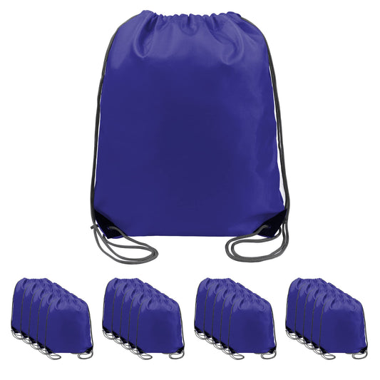 BeeGreen 20 pieces Wholesale Royal Blue Drawstring Backpack Bags Cinch Bags Bulk Heavy Duty String Backpack Machine Washable Lightweight Sackpack Sport Bags for Men Women