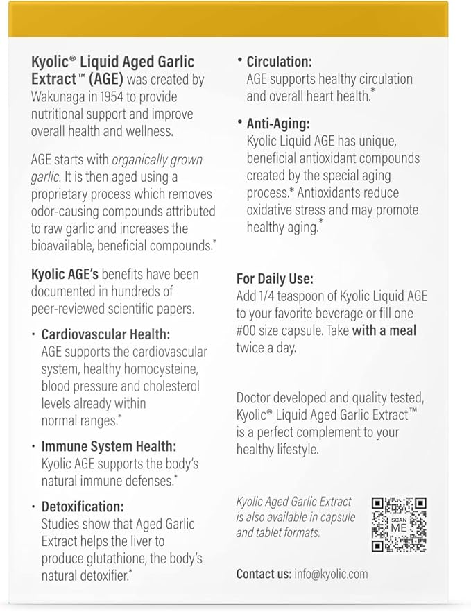 Kyolic Aged Garlic Extract Liquid Vegetarian Cardiovascular, 2 Ounce Bottle Plus 60 Refillable Capsules (Packaging May Vary)