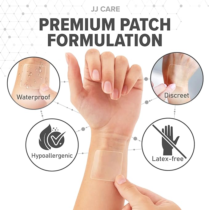 JJ CARE B12 Patch (Pack of 90), Self-Adhesive Natural Blend Topical Daily B12 Energy Patches, 3 Months Supply