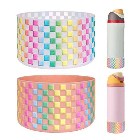 HEYSKAY 2PCS Silicone Boot for Owala Flask Water Bottle 24oz Anti-Slip Protective Sleeve for Owala Twist,FreeSip and Flip Stainless Steel Water Bottle BPA-Free Boot Bottom Base