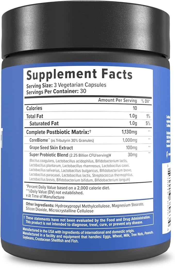 Inno Gut Protect GS1 Probiotic & Postbiotic Formula, CoreBiome® GLP-1 Supplement Weight Loss, Grape Seed Extract | Supports Digestive Health & Gut Wellness, Vegan, (90 Vegetarian Capsules)