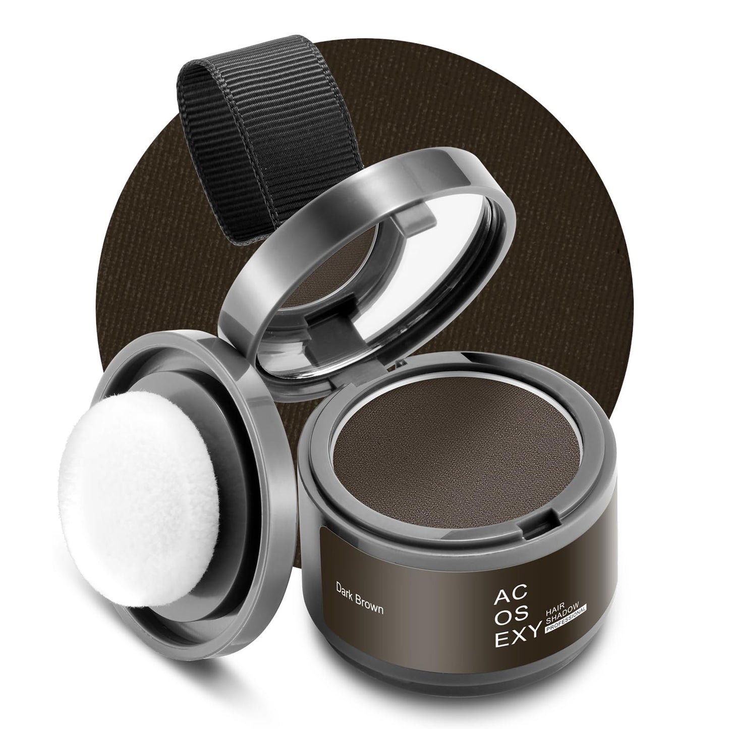 Acosexy Root Cover Up Hair and Beard Line Powder - Dark Brown for Women's Eyebrows, Men's Gray Hair Coverage, Bald Spots (Dark Brown)