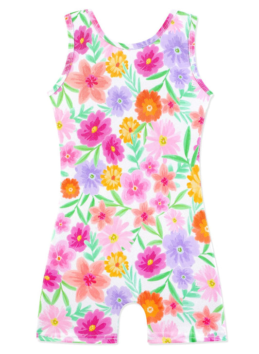 HOZIY Girls Gymnastics Leotards Size 6 5t 5-6 Years Biketard Tumbling Outfits Toddler Girl Kids Sparkly Sparkle White Colorful Multicolor Flower Floral Daisy