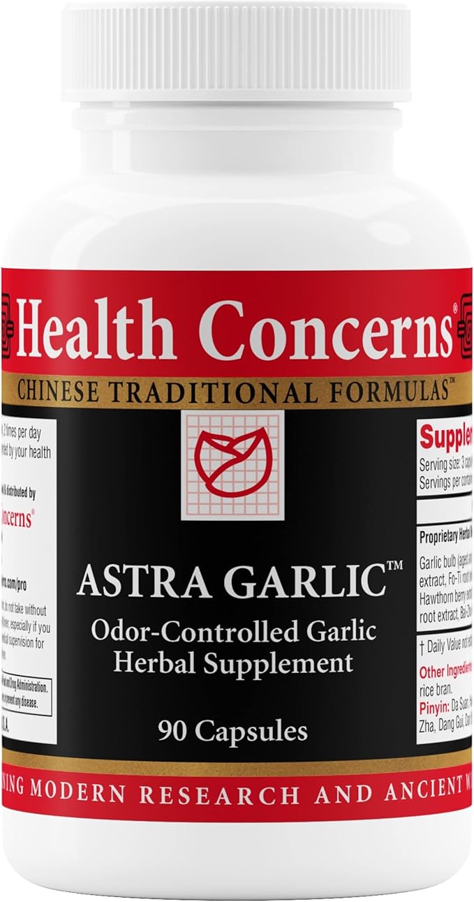 Health Concerns Astra Garlic - Blood Health Support - Garlic Supplement - 90 Capsules