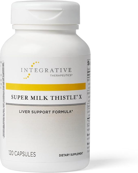 Integrative Therapeutics Super Milk Thistle X - Liver Support Formula* - Standardized to Silymarin - Liver Health Support with Artichoke Leaf, Dandelion Root & Licorice Root Extracts* - 120 Capsules
