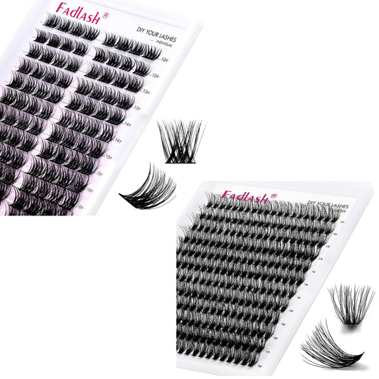 Lash Clusters 96pcs 12-18mm Individual Lashes D Curl & Cluster Lashes 240pcs 40D 3D Effect 12-18mm