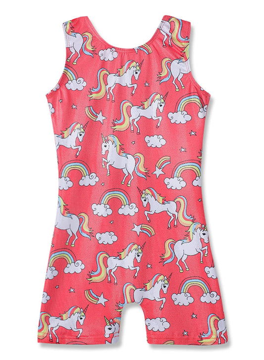 Leotards for Girls Gymnastics Toddler Kid Dance Outfit Sparkle Colorful Leopard Stars Purple Blue Biketards (Pink Unicorn, 7-8 Years)…