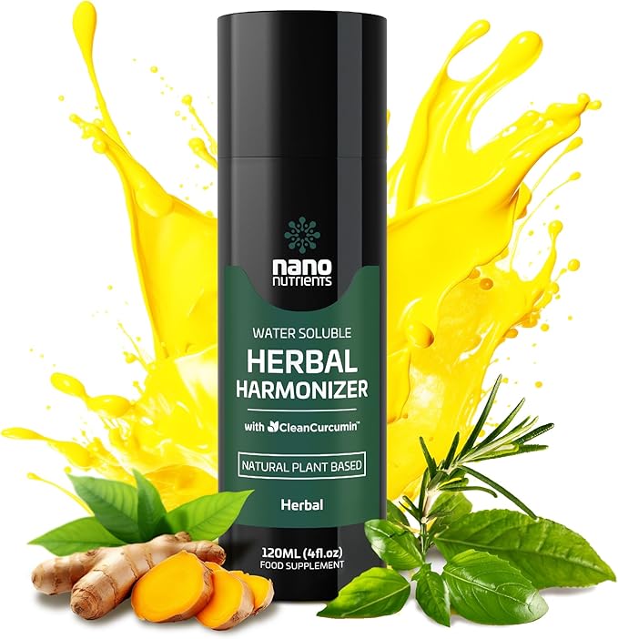 Herbal Harmonizer with CleanCurcumin(TM) - Multi Botanical Antioxidants Supplement - Water Soluble - Nano Curcumin - Holistic Wellness Defender - Healthy Drink Mix (4 fl.oz, Herbal)