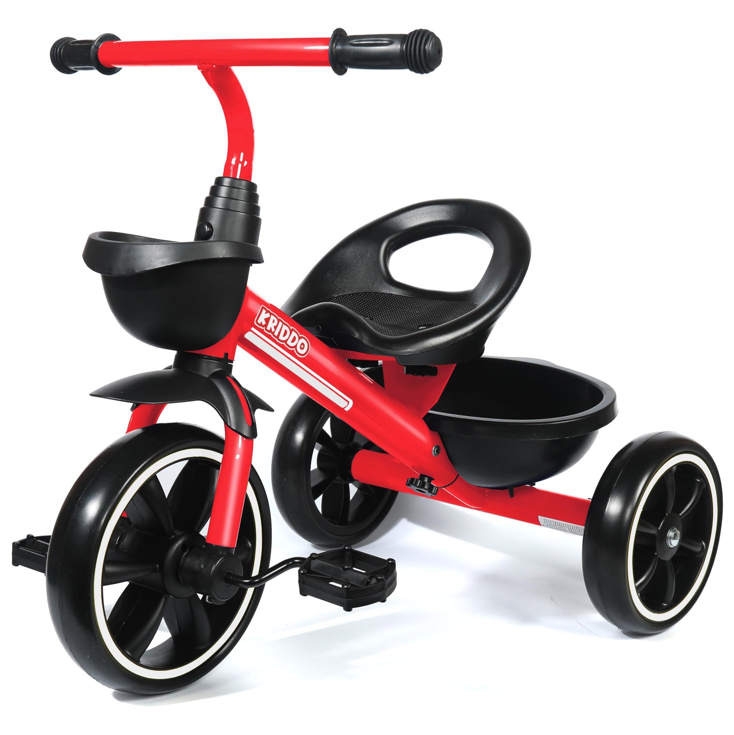 KRIDDO Kids Tricycles Age 24 Month to 4 Years, Trike for 2.5 to 5 Year Old, Gift Tricycles for 2-4 Year Olds, Trikes for Toddlers, Red