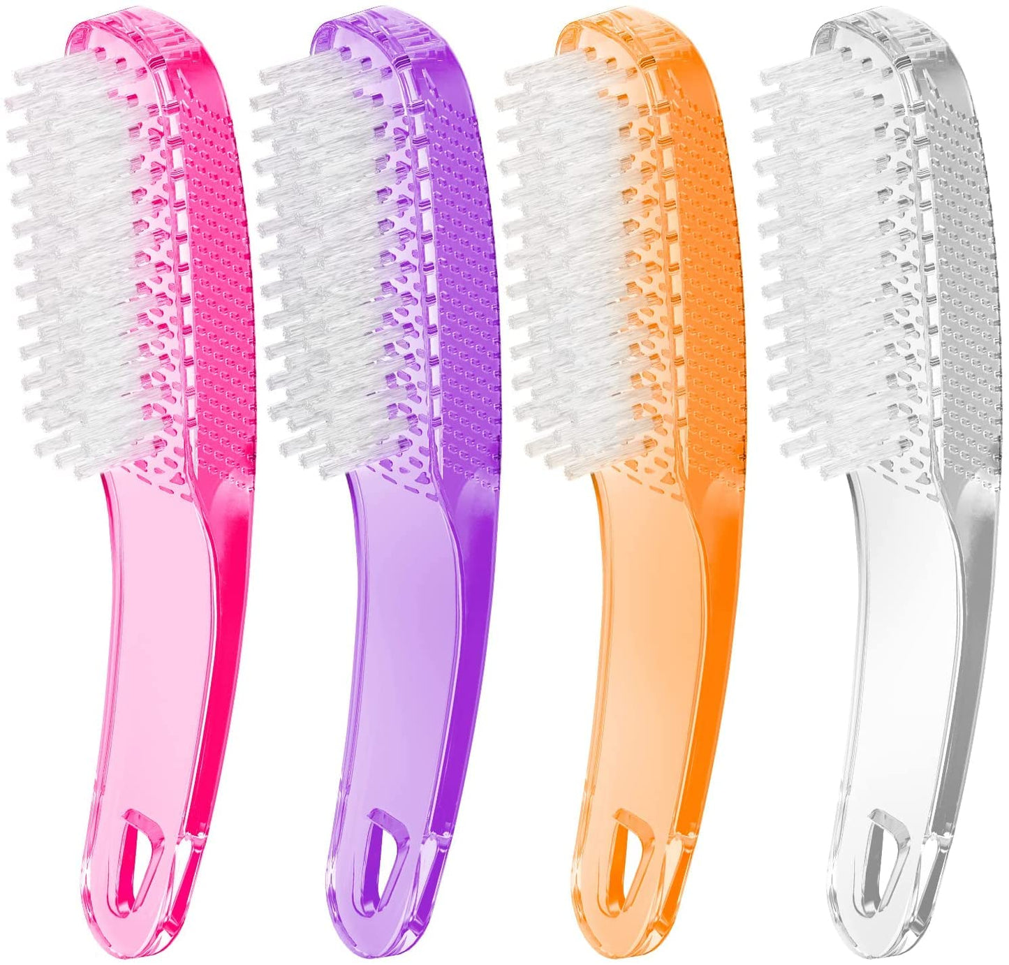Larbois Nail Brush for Cleaning Fingernails, 4Pack Handle Grip Nail Brushes Fingernail Brush for Cleaning Nail Scrub Brush for Toes and Nails Women Men (Color1)