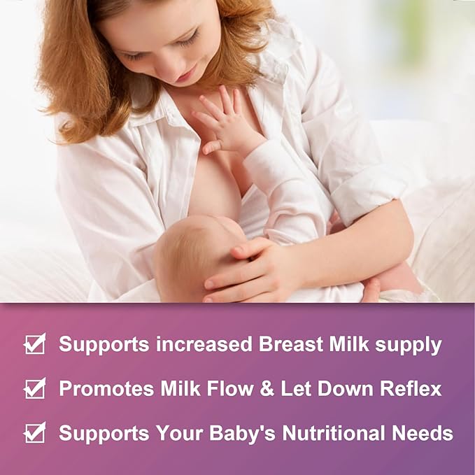 Lactation Supplement Gummies – Powered by Moringa, Fennel, Sunflower Lecithin, Milk Thistle, Blessed Thistle, plus Vitamins D3 & B12 – 60 Gummies for Breastfeeding Support & Milk Supply Boost