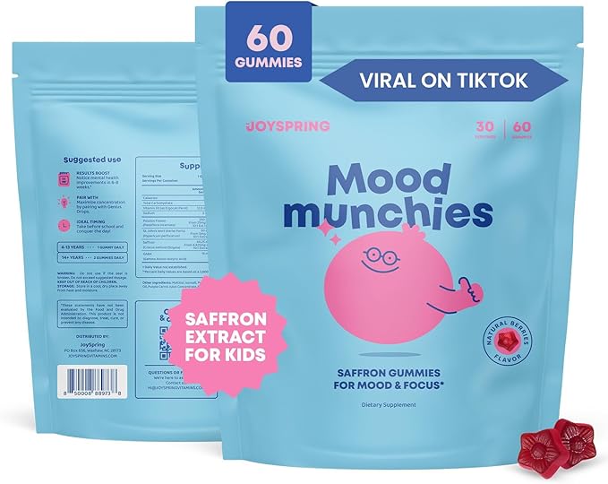 JoySpring Children Vitamin D Drops, Saffron Supplements Gummies for Kids, Hormone Balance for Women