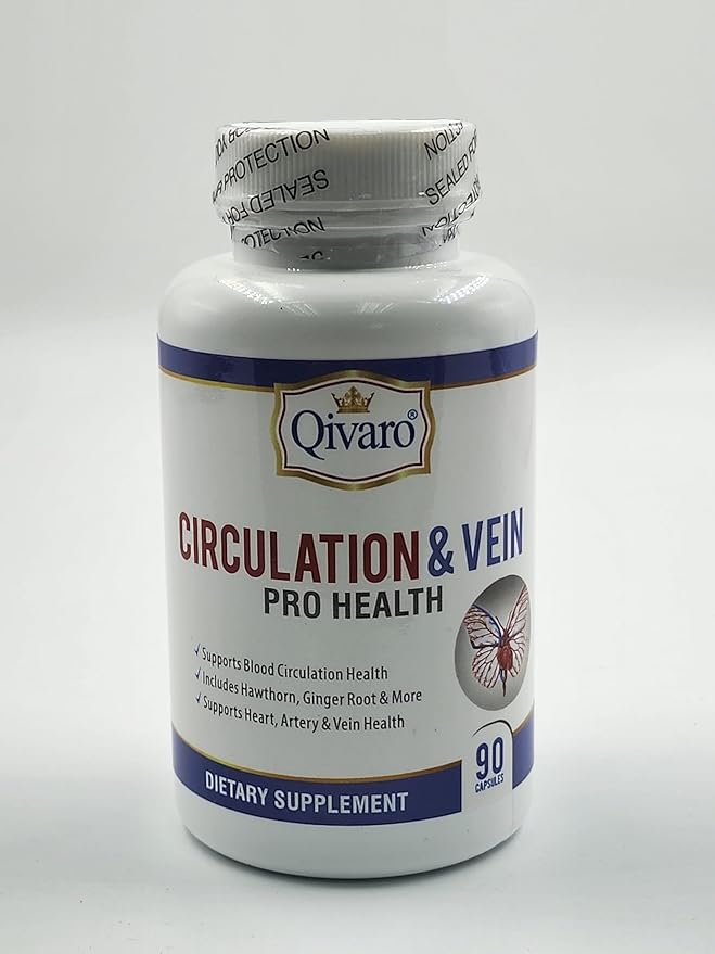 Circulation & Vein Pro Supplement - Contains Niacin, L-Arginine, Ginger, Cayenne Pepper, Hawthorn & Diosmin - 90 Capsules