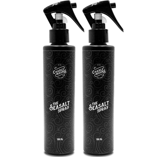 Charlemagne Sea Salt Spray for Men - Firm Hold, 200ml, 2 Pack, Mediterranean Breeze - Salt Water Texture Spray for Hair Volume & Beach Wave Curls with Heat Protection - Matte Finish, Made in Germany